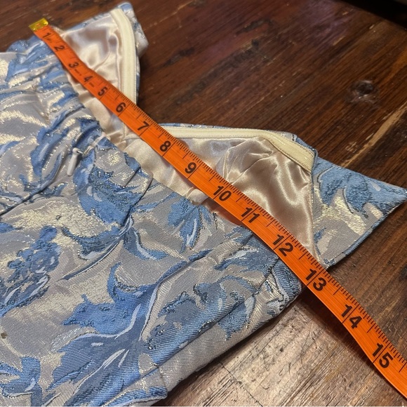 🎄SALE Vici Windsor Floral Shimmer Strapless Midi Dress Blue XS - Picture 8 of 12